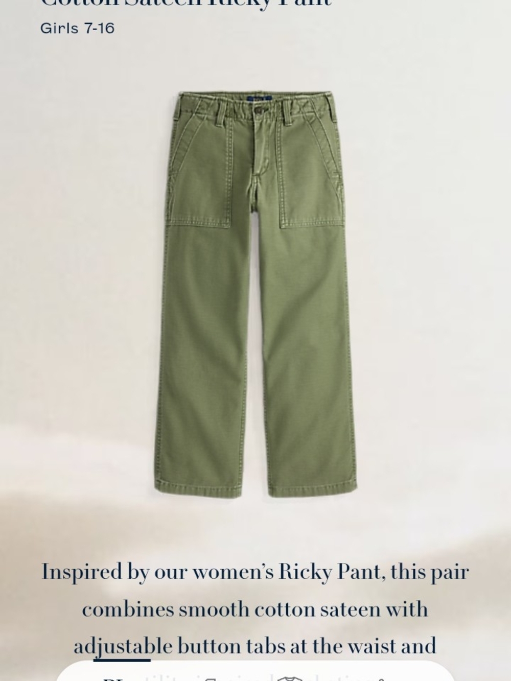 Ricky Cotton Sateen Polo Ralph Lauren Women Pants Size 16